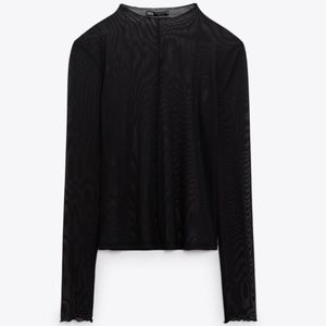 Zara Seamed Tulle Top